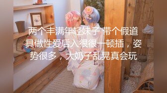 两个丰满年轻妹子 带个假道具做性爱后入很很一顿插，姿势很多，大奶子乱晃真会玩